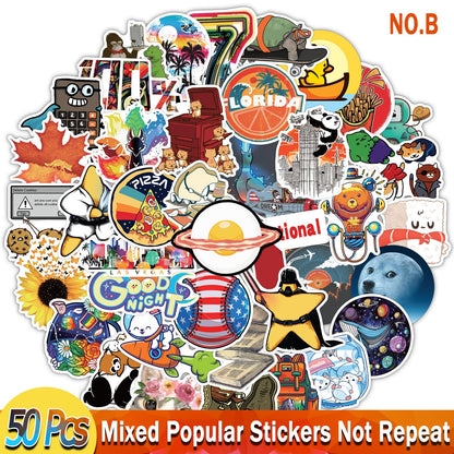 YAMIOW Anime Stickers Cartoon Animals Neon Light Butterfly Dogs Style Skateboard Sticker for Laptop Car Luggage Bicycle Guitar