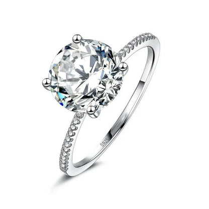 2021 Classic Luxury Real Solid 925 Sterling Silver Ring 3Ct 10 Hearts Arrows Zircon Wedding Jewelry Rings Engagement for Women