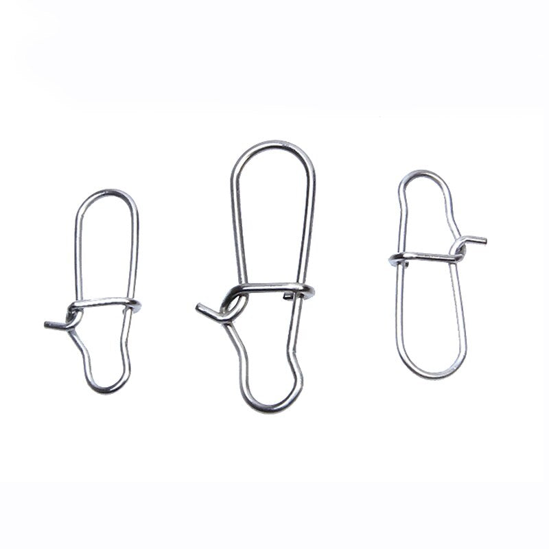 50pcs/Box Stainless Steel Fishing Connector Hooked Snap  Barrel Swivel Hook Lure Carp Tool Accessories Goods for Fishing
