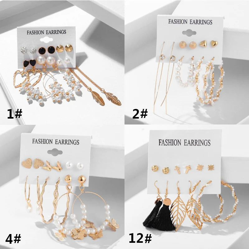17KM Vintage Tassel Acrylic Earrings for Women Bohemian Earrings Set Big Dangle Drop Earring 2020 Brincos Female Jewelry