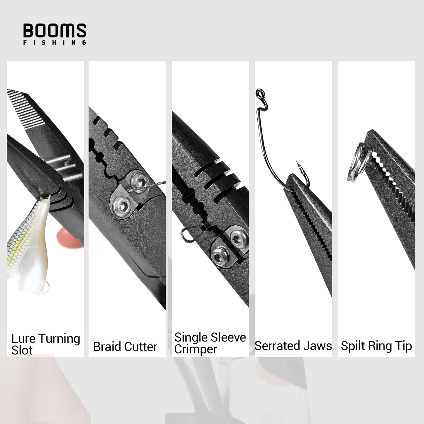 Booms Fishing F03 Fisherman's Fishing Pliers 23cm Long Nose Hook Remover Tools Stainless Steel Line Cutter Scissors