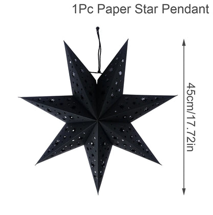 30-75cm Hollow Star Hanging Pendant Eid Mubarak Christmas Ramadan Decoration 2024 Islamic Muslim Party Decor Ramadan Kareem