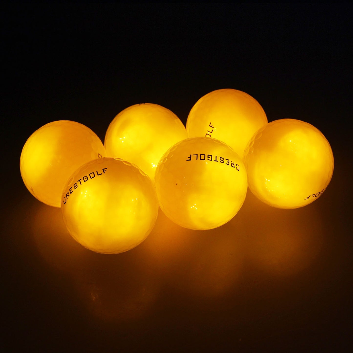 10 Pack Crestgolf Glow in the Dark Golf Balls for Night Light Up LED Golf Ball Six Colors for Your Choice