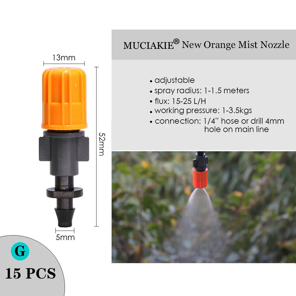 MUCIAKIE Variety Style Adjustable Irrigation Sprinkler Garden Emitters Stake Dripper Micro Spray Rotating Nozzle Watering Arrow