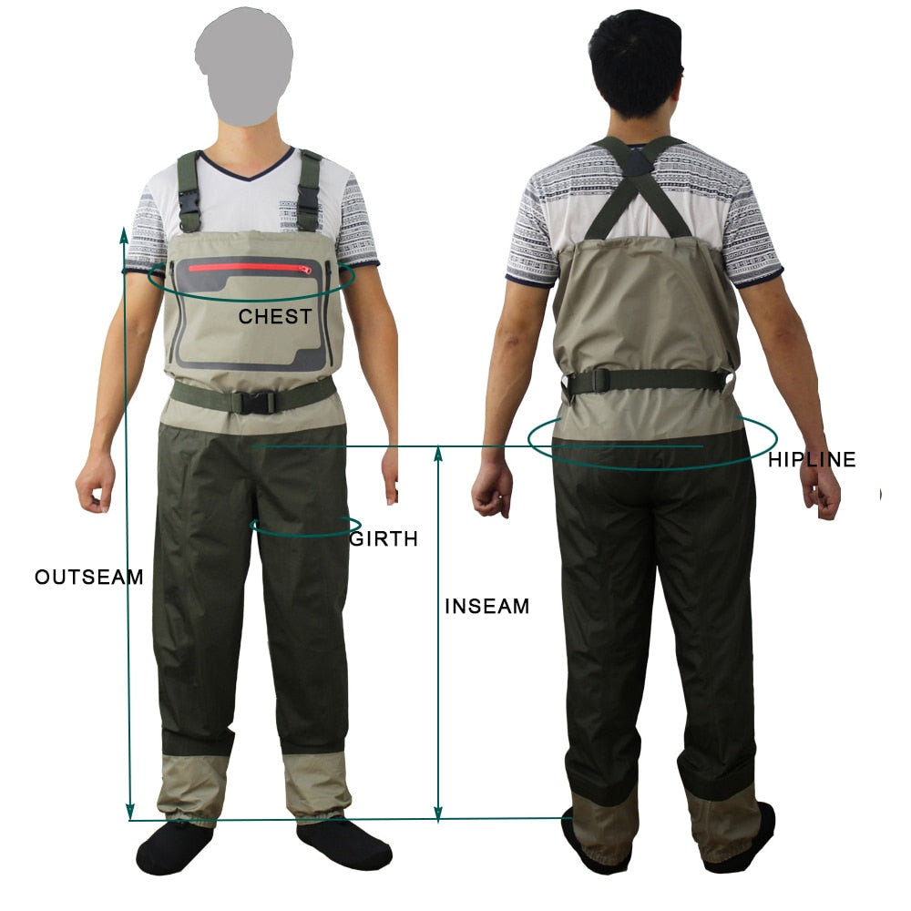 Fly Fishing Breathable Stockingfoot Chest Wader Breathable Waterproof Pants Fishing Waders Trousers for Men and Women