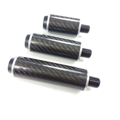 Xmlivet 2019 Lastest Black Carbon Pool Billiards Cue Extensions 2/3/4inch Cue Extender With Bumper Can Extend Twice