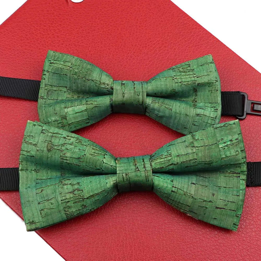 Fashion New Cork Wood Parent-Kid Bowtie Sets Fancy Adjustable Butterfly Handmade Bow Tie Wedding Party Neckwear Family Accessory