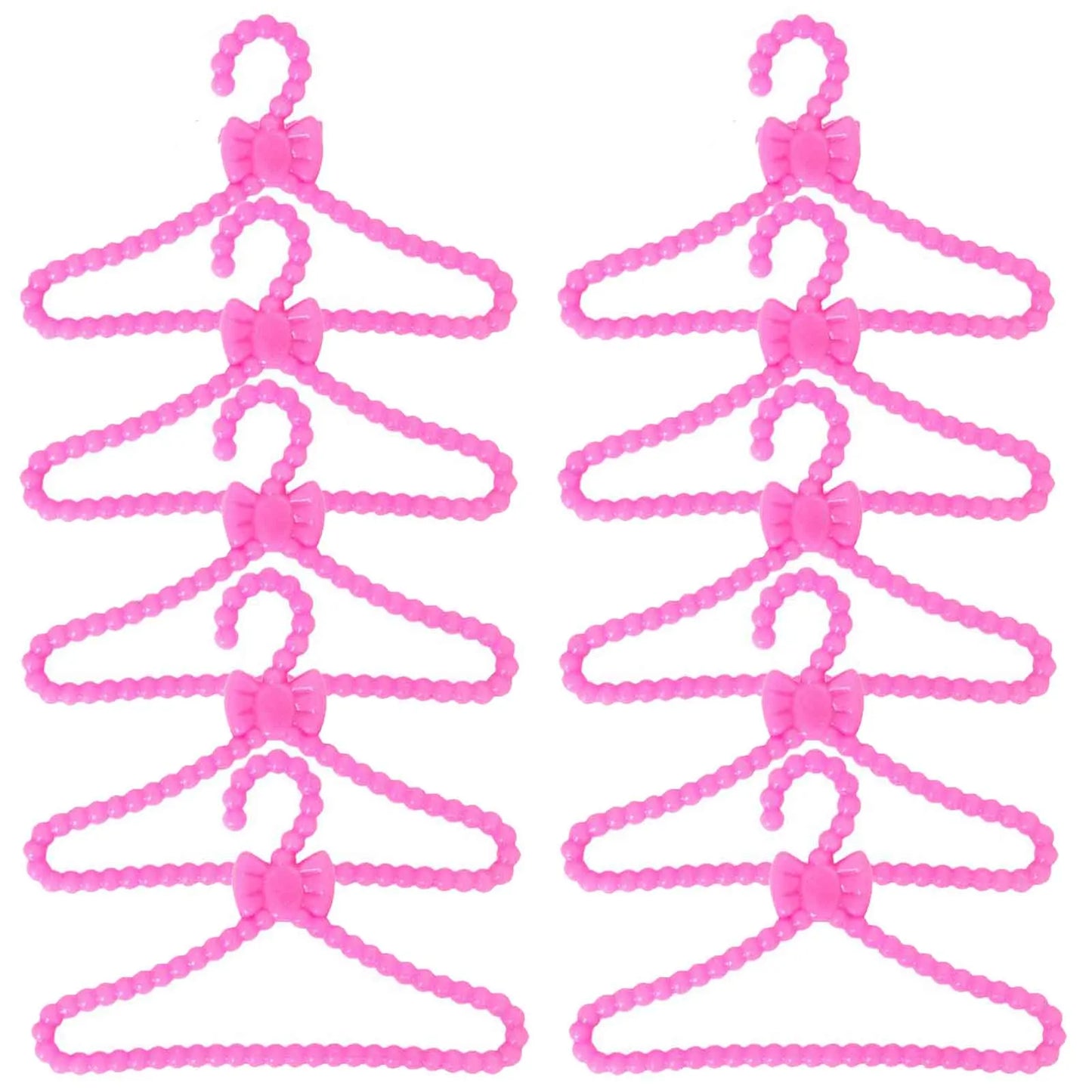 10 Pcs/Lot Dolls Accessories Mini Pink Purple Grey Wardrobe Dollhouse Dress Clothes Plastic Hangers for Barbie Doll Kid Toy