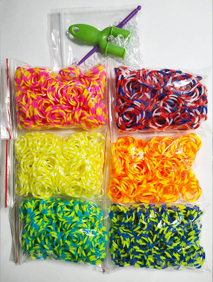 1800pcs Rubber Loom Bands Diy Toys for Kids Lacing Bracelets Girls Hair Rubber Bands Refill Make Woven Bracelet