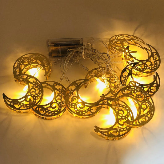 1.6M Moon Star Led Light String Eid Mubarak Decor Ramadan Decor for Home Muslim Islamic Decor Hajj Ramadan Kareem Eid Al Adha