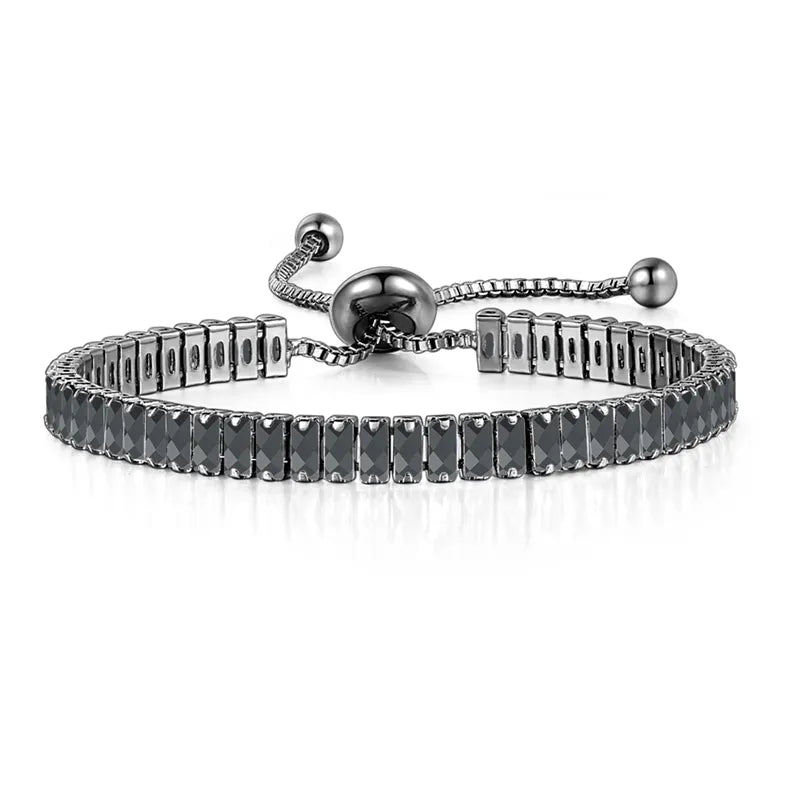 ZHOUYANG Tennis Bracelet for Woman Trendy Simple Adjustable Rose White Gold Color Bracelets Fashion Jewelry DZH009