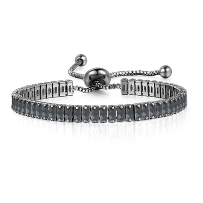 ZHOUYANG Tennis Bracelet for Woman Trendy Simple Adjustable Rose White Gold Color Bracelets Fashion Jewelry DZH009