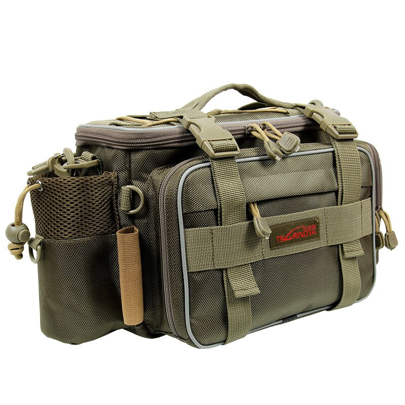 TSURINOYA Multifunction Fishing Bag Y7 19*15*40cm High Capacity  Fishing Tackle Lure Bag Shoulder Bag Canvas Waist Bag