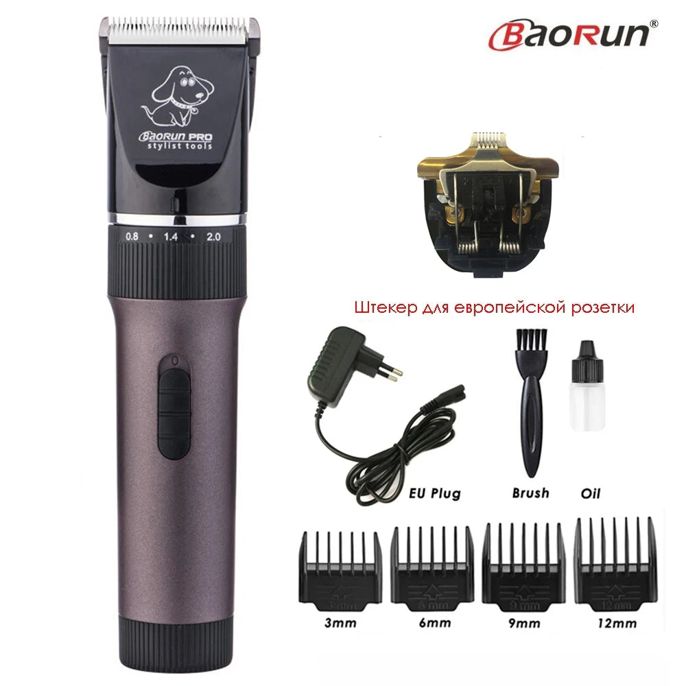BaoRun P6 Professional Dog Hair Trimmer Rechargeable Pet Cat Grooming Clipper Shaver Low-Noise Electric Cutters Haircut Machine