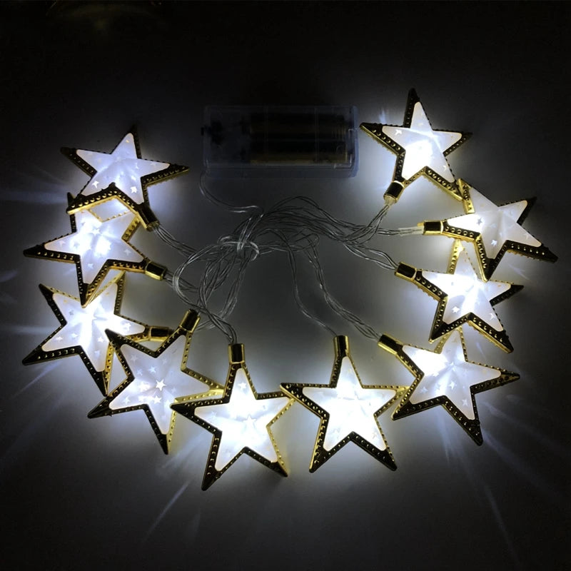 Ramadan Decoration Plastic Lantern Led String Lights Ramadan Kareem Decor Eid Mubarak Al-Fitr Eid Festival Party Supplies