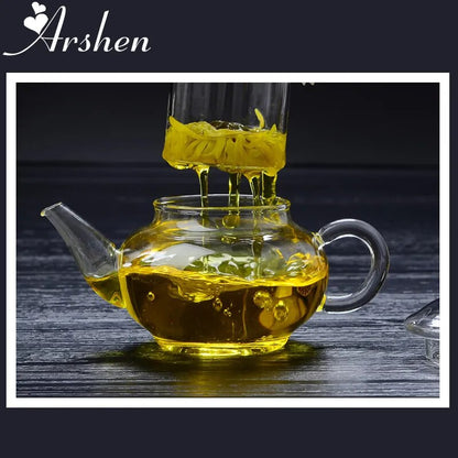 Arshen Newest 250ml Filterable Heat-Resistant Glass Teapot Double Wall or With S