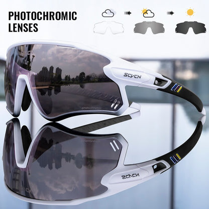 SCVCN Photochromic Bicycle Glasses Men’s Women Sports Runing Cycling Sunglasses UV400 Fishing Eyewear Mtb Bike Bicycle Goggles
