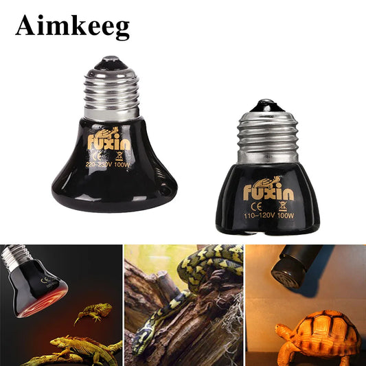E27 Pet Heating Lamp Mini Infrared Ceramic Emitter Heat Bulb Pets Turtle Heating Light Box Warmer Light Bulbs 25/50/75/100w