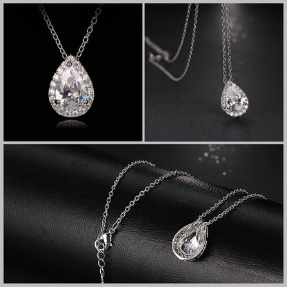 Nigerian Water Drop Cubic Zirconia Wedding Jewelry Sets Inlay Luxury Crystal Bridal Jewelry Set for Bridesmaids AS099