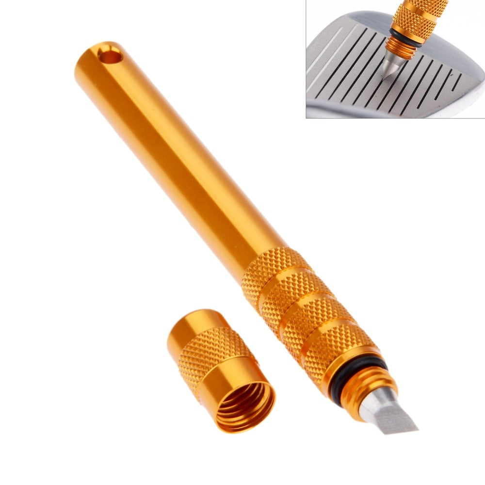 Golf Groove Cutter Blue Golf Club Head Grooving Tool Golf Club Alloy Wedge Sharpening Tool v Shape Tool
