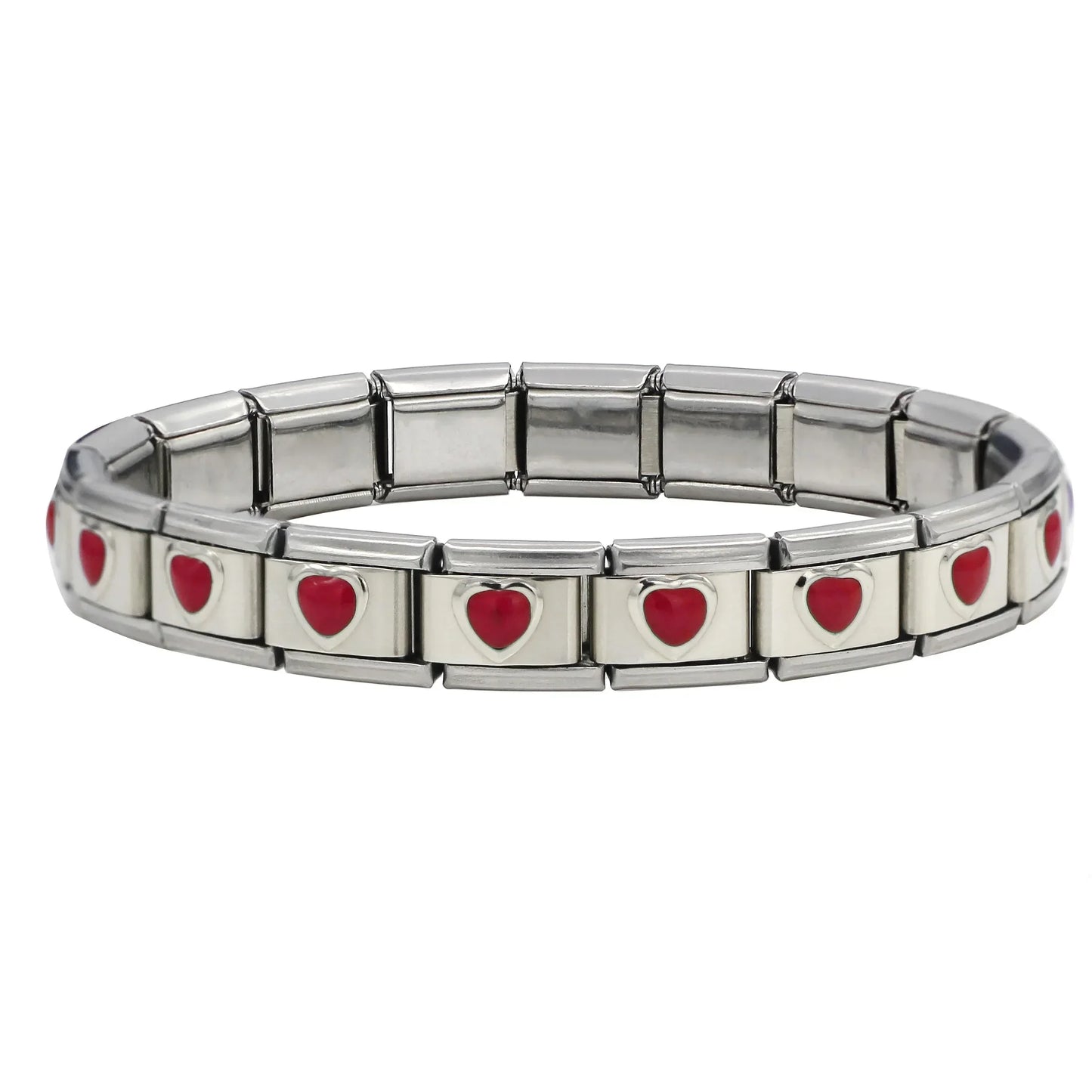 Hapiship Women Man Fashion Style Jewelry Heart Flower Butterfly Cross Dolphins Stainless Steel Elastic Bracelet Bangle ST00