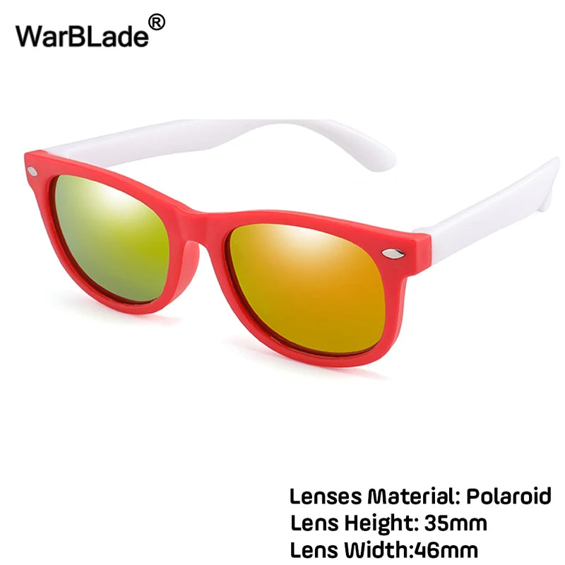 WarBlade Fashion Kids Sunglasses Children Polarized Sun Glasses Boys Girls Glasses Silicone Safety Baby Shades UV400 Eyewear