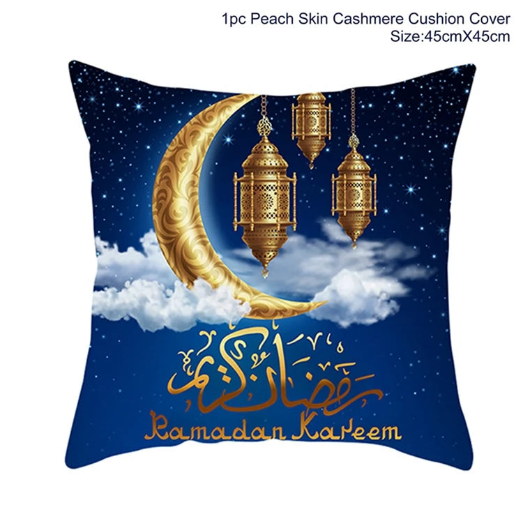 EID Mubarak Cushion Cover Ramadan Decoration for Home Ramadan Kareem Mubarak Muslim Islamic Party Supplies EID Pillowcase