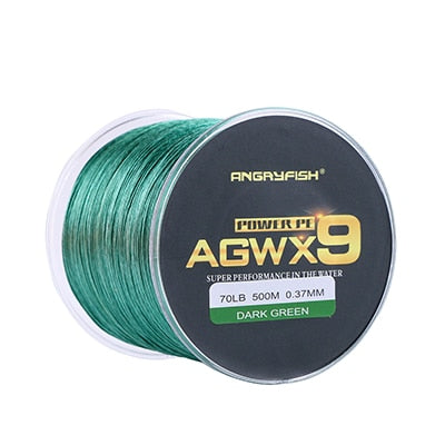 Angryfish Super Strong PE Line Braided Fishing Thread 9 Strands Weaves Braided 500m/547yd Fishing Line