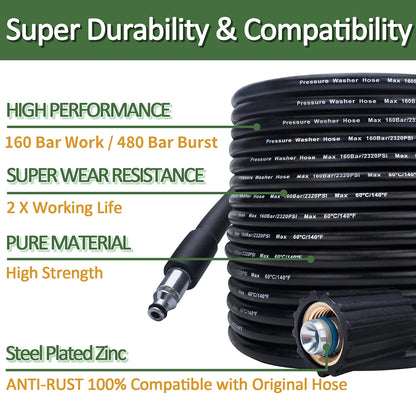 6~10m High Pressure Water Cleaning Hose Pipe Cord Pressure Washer Hose Car Washer Water Hose for Nilfisk STIHL Gerni HUSQVARNA