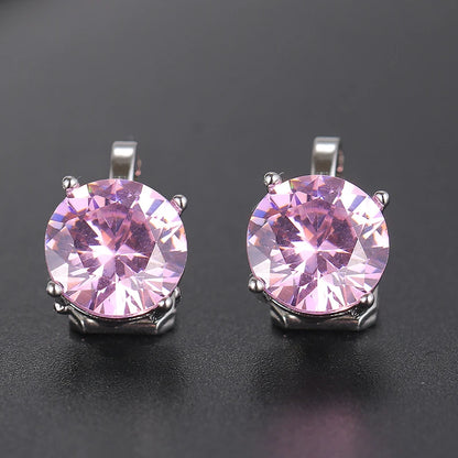 Water Drop Cubic Zirconia Clip Earrings With Elegant Blue Stone Earrings for Punk Girl Party Pendientes Mujer Moda