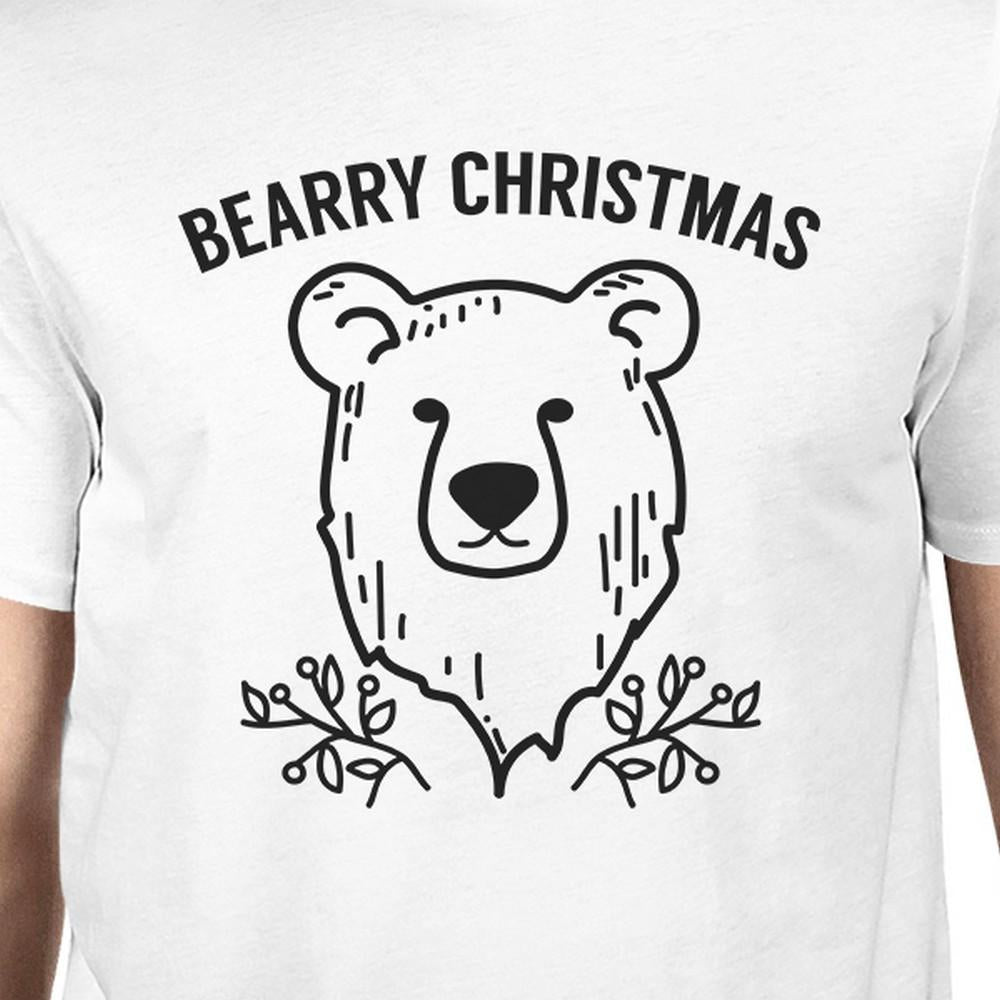 Bearry Christmas Bear Mens White Shirt