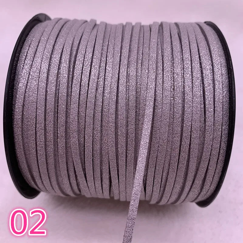 NEW 5yards/Lot 3mm Double Sided Suede Braided Cord Korean Velvet Leather Handmade Beading Bracelet Jewelry String