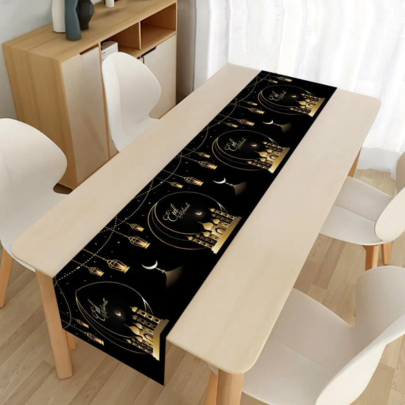 Ramadan Decoration Table Runner EID Mubarak Decor for Home Tablecloth Ramadan Kareem Islamic Muslim Party Eid Al Adha
