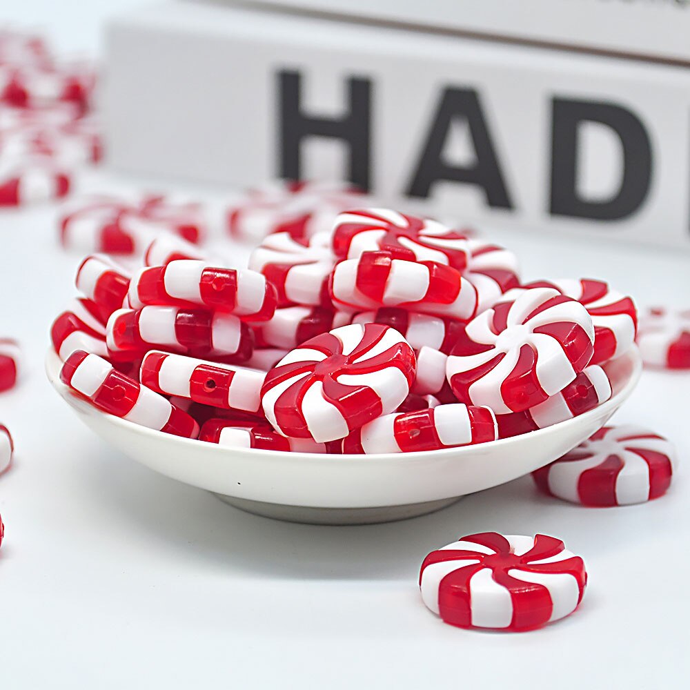 10pcs Candy Christmas Tree Decorations Christmas Candy DIY Decor Peppermint Candy Decorations Christmas Candy Charms