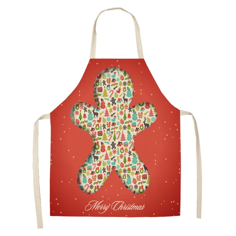 Linen Merry Christmas Apron Christmas Decorations for Home Kitchen Accessories Natal Navidad 2023 New Year Christmas