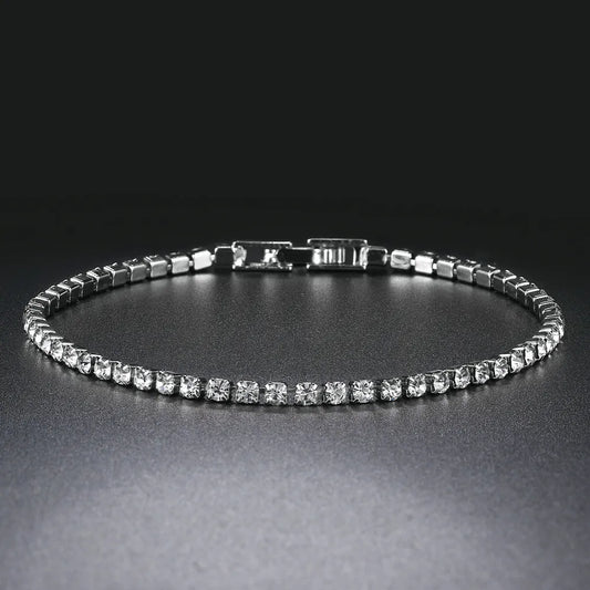 ZHOUYANG Tennis Bracelet for Women Luxury Style 4 Color 4 Claws Mosaic Cubic Zirconia Silver Color Jewelry
