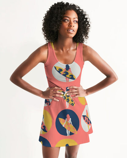 Women's Surfer Girl Casual and Fun Racerback Dress