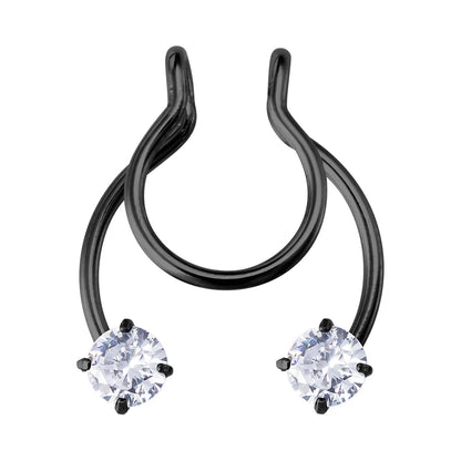 1-5pcs Steel 20G Dainty Faux Nose Rings Fake Septum Rings Hoop Nostril Piercing Fake Clip on Nose Rings Oreja Piercings Jewelry