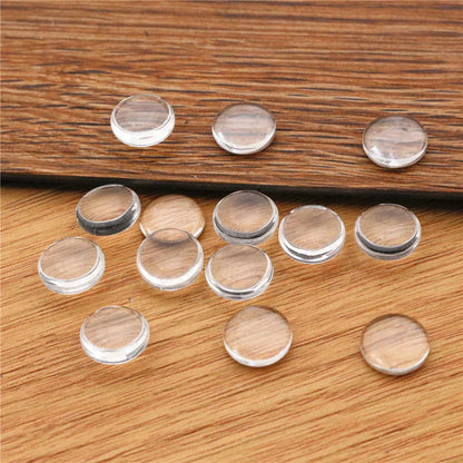 6mm 8mm 10mm 12mm 14mm 16mm 18mm 20mm 25mm 30mm 35mm Round Flat Back Clear Glass Cabochon