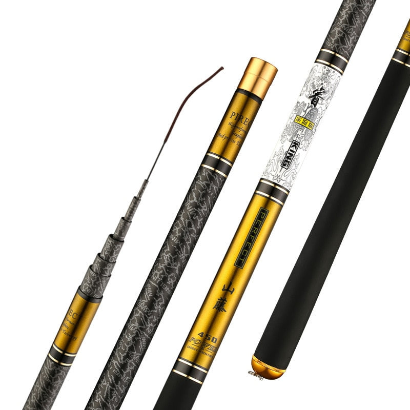 Telescopic Fishing Rod High Quality Carbon Fiber 3.6M4.5M6.3M7.2M8M9M10M Ultra Light Hard Travel Carp Casting Pole