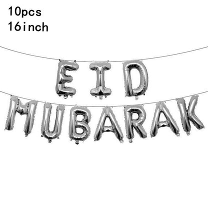 10pcs Eid Mubarak Latex Balloon Balloons Ramadan Kareem Decoration Ramadan Mubarak Muslim Islamic Festival Party DIY Decorations