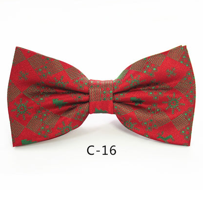 JEMYGINS Christmas Bow Ties for Mens Shirt  Snowflake Christmas Tree Pattern Men Silk Bow Tie  Christmas