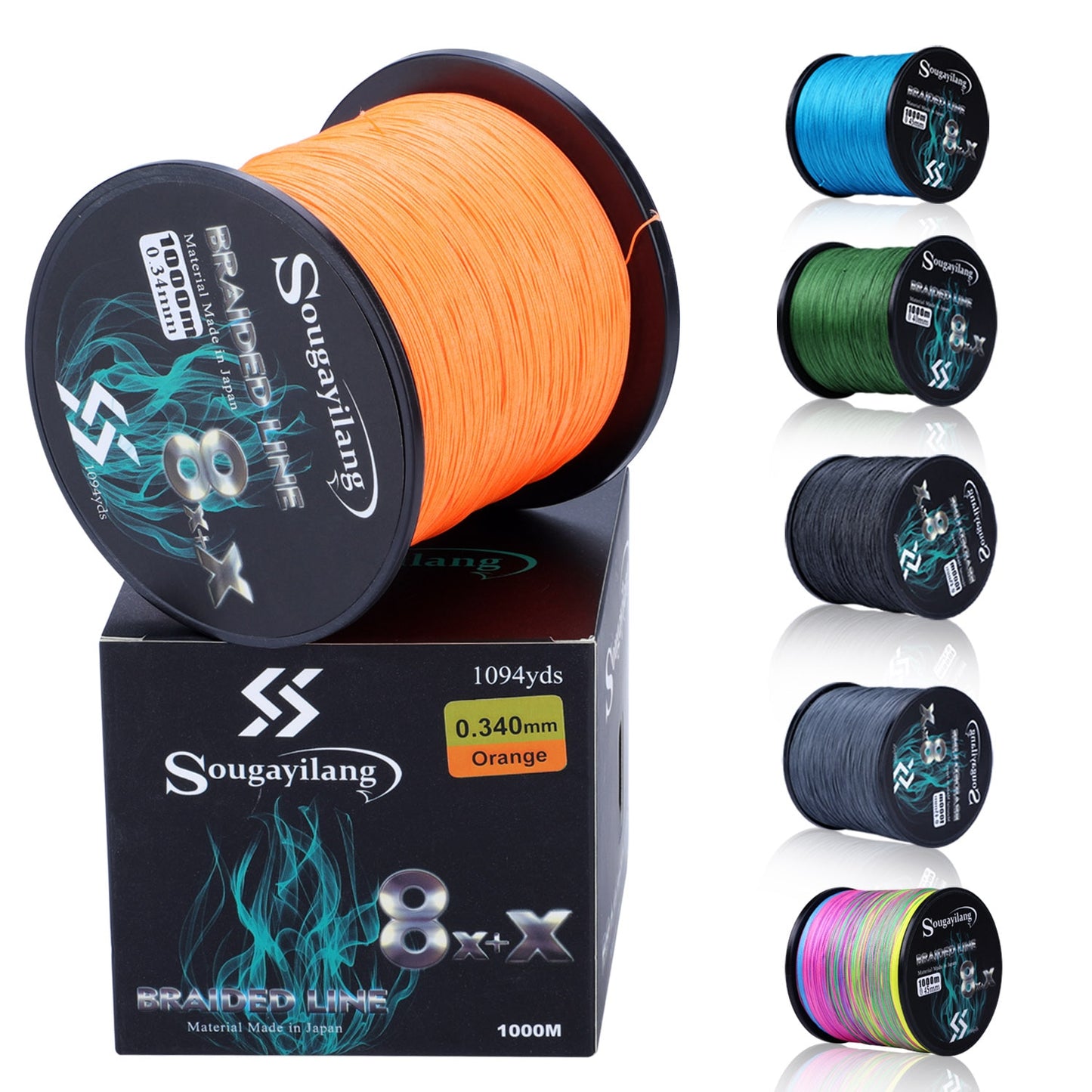 Sougayilang 8x+x 9 Strands Braided PE Fishing Line 300M 500M 1000M Strong Fishing Line Multifilament Durable Fishing Line Tool