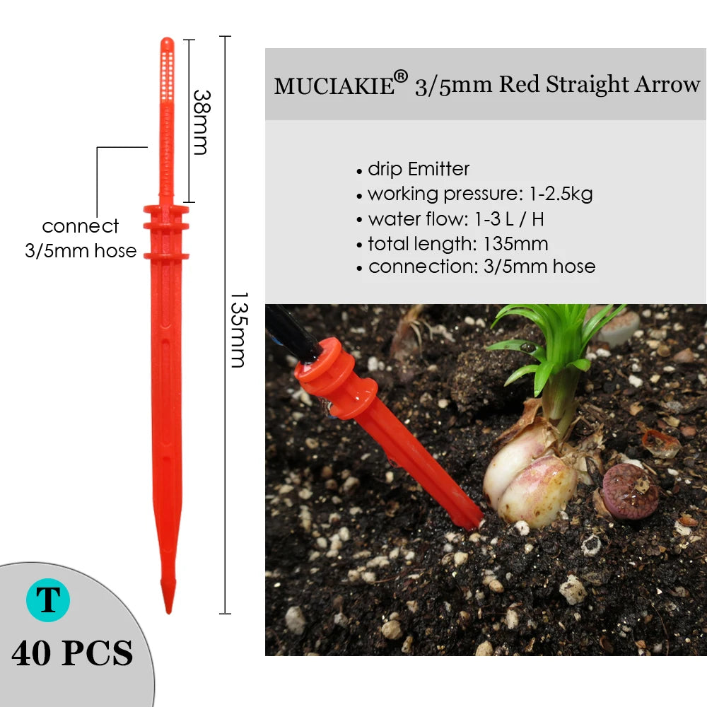 MUCIAKIE Variety Style Adjustable Irrigation Sprinkler Garden Emitters Stake Dripper Micro Spray Rotating Nozzle Watering Arrow