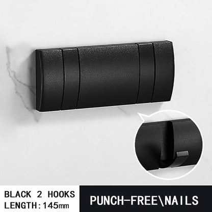 Black Golden Robe Hooks Folding Towel Hanger Nail Installation Wall Hooks C
