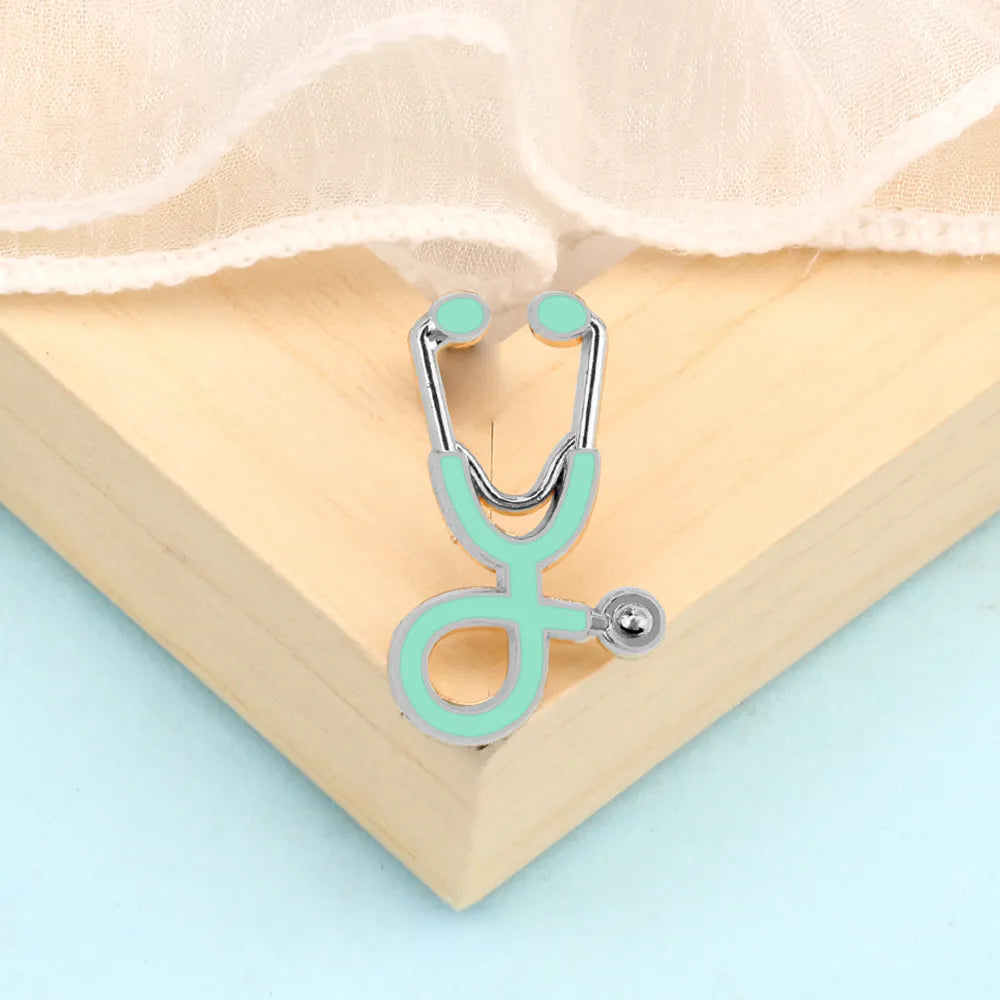 Creative 18 Styles Colorful Brooches Doctor Nurse Stethoscope Enamel Pins Medical Denim Jackets Bag Jewelry Button Badges