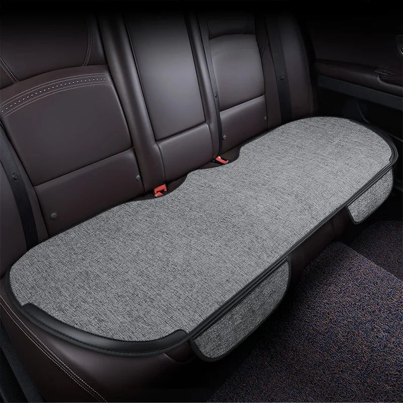 Flax Car Seat Covers Front Rear Full Set Choose Car Seat Cushion Linen Fabric Seat Pad Protector Car Accessories Anti-Slip