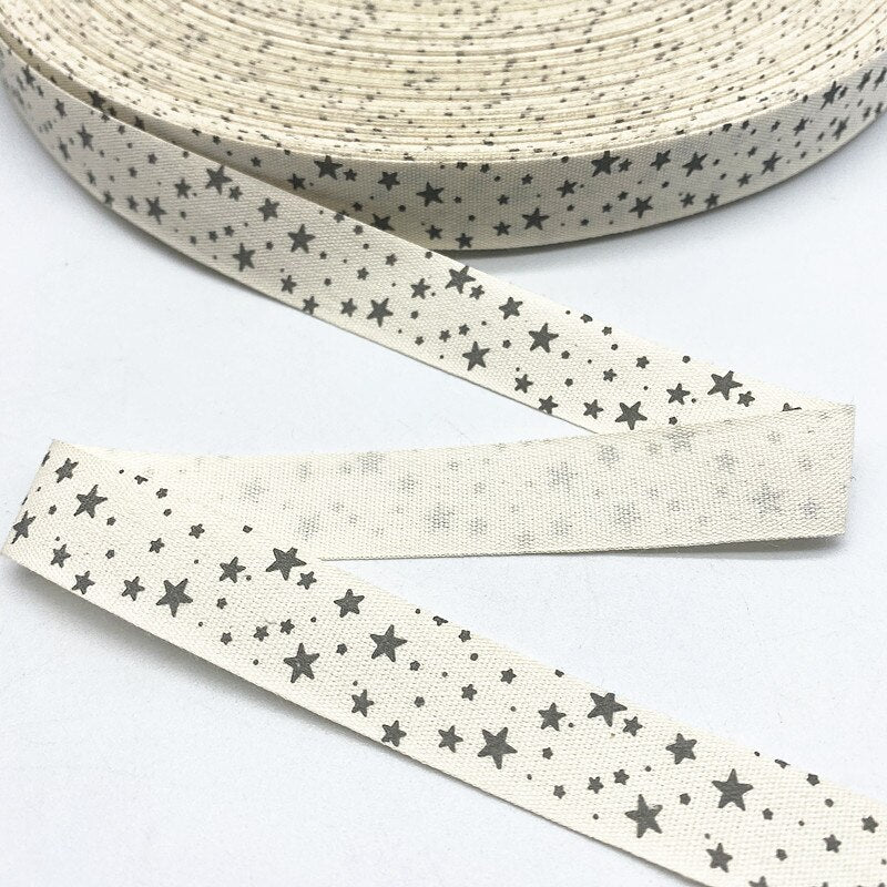 New 5yards 15mm Christmas Printed Polyester Cotton Ribbon DIY Wedding Christmas Party