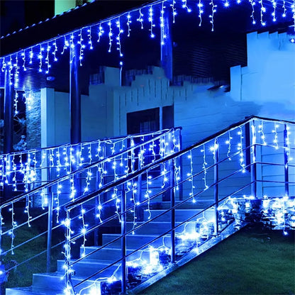 Christmas Lights Waterfall Outdoor Decoration 5M Droop 0.4-0.6m Led Lights Curta