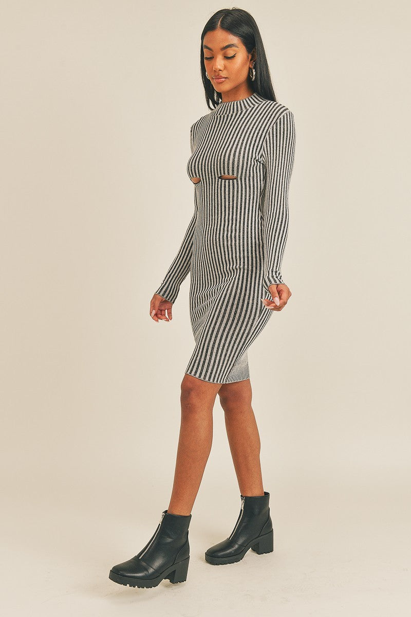 Sassy Stripes Midi Bodycon Dress